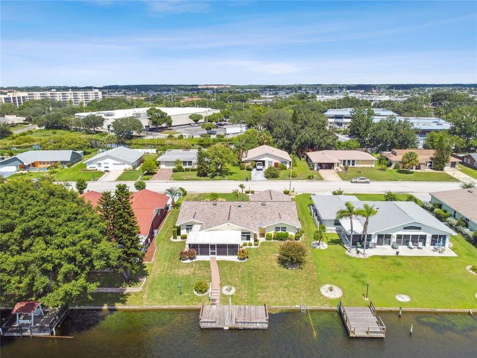 Aerial of the back of the home