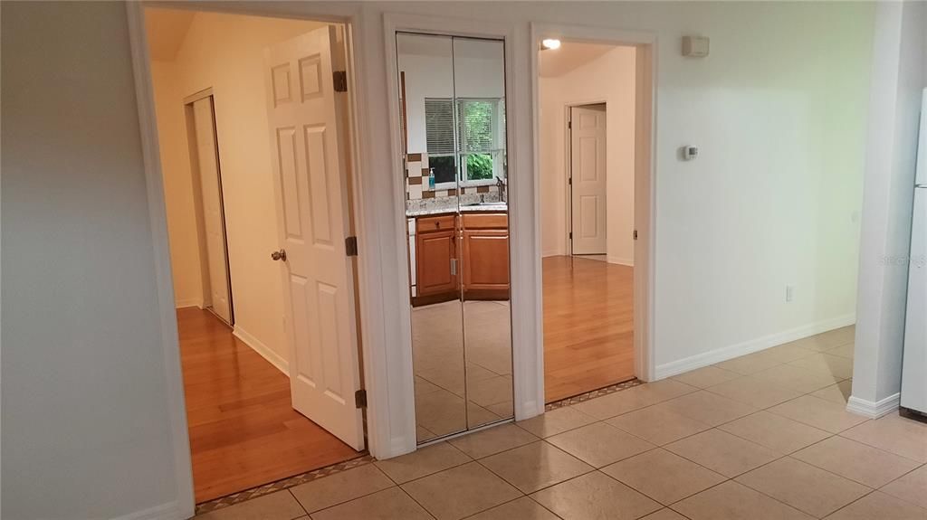 Entry to the split bedrooms with bamboo floors