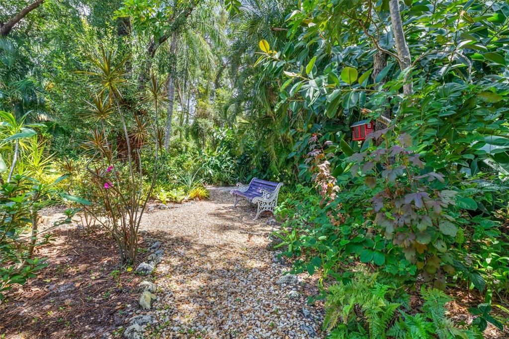 Backyard Trail - Bench to enjoy the beautiful Florida Outdoors 7305 43rd St E Sarasota Florida