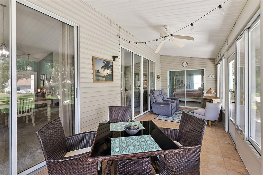 Enclosed Lanai with glass windows.