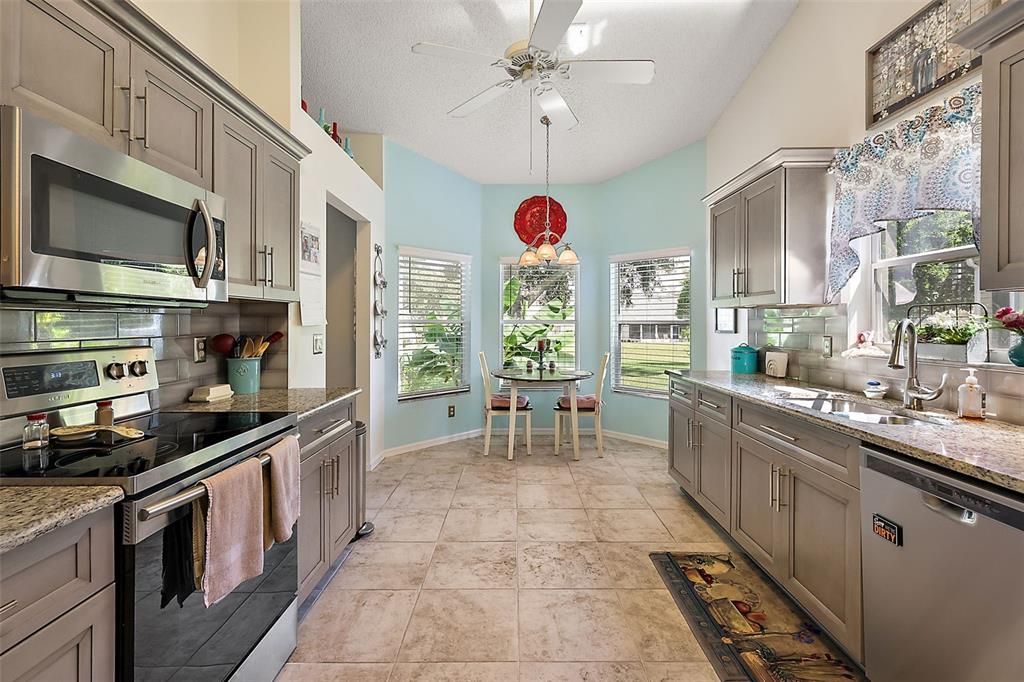 Lots of cabinets and counter space.