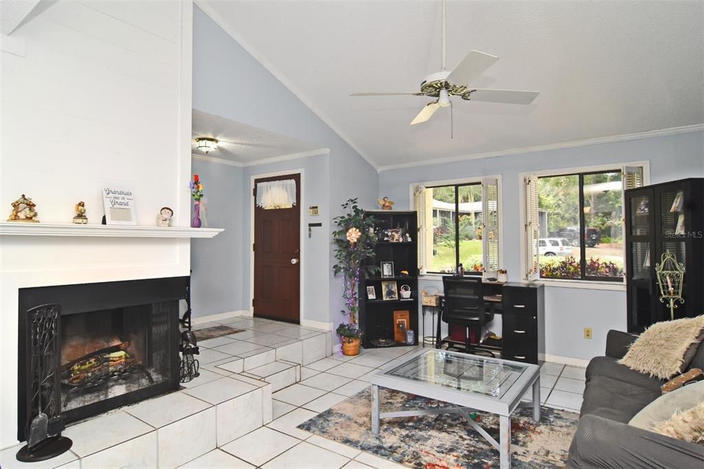 VAULTED CEILINGS IN LIVING ROOM