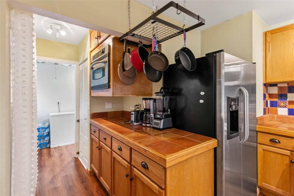 Bonus counter space: large pantry is the closet on the right, laundry area is on the left