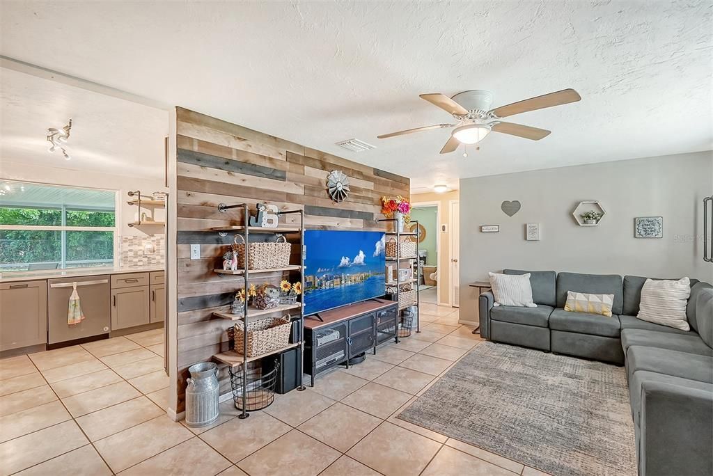 Living Room with accent wall