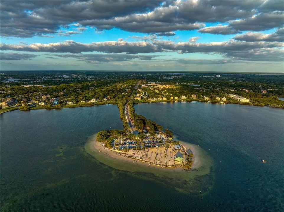 Overhead Aerial View East from Sunset Beach