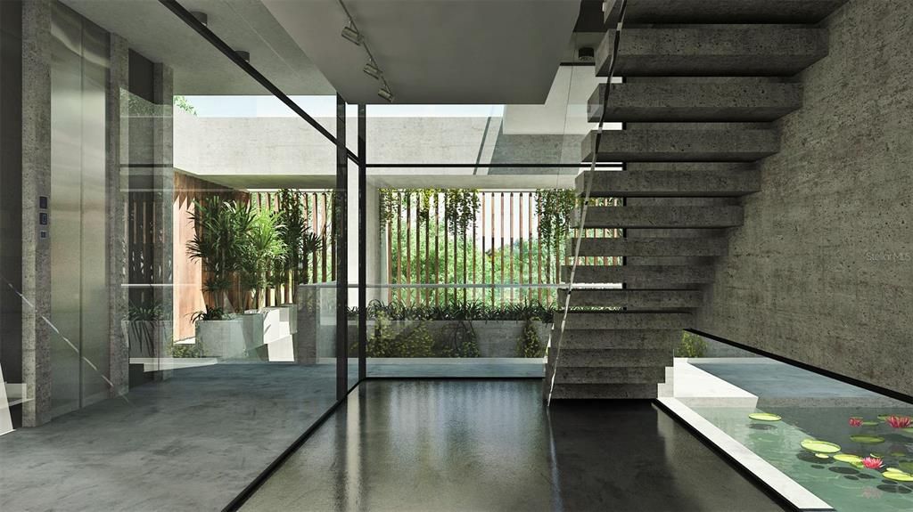 View from Entrance inside toward Zen Garden