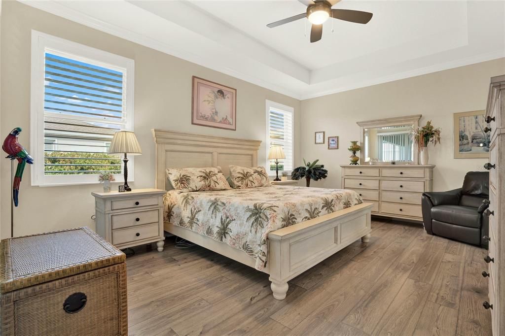 Master Bedroom Suite enhanced with Tray Ceilings