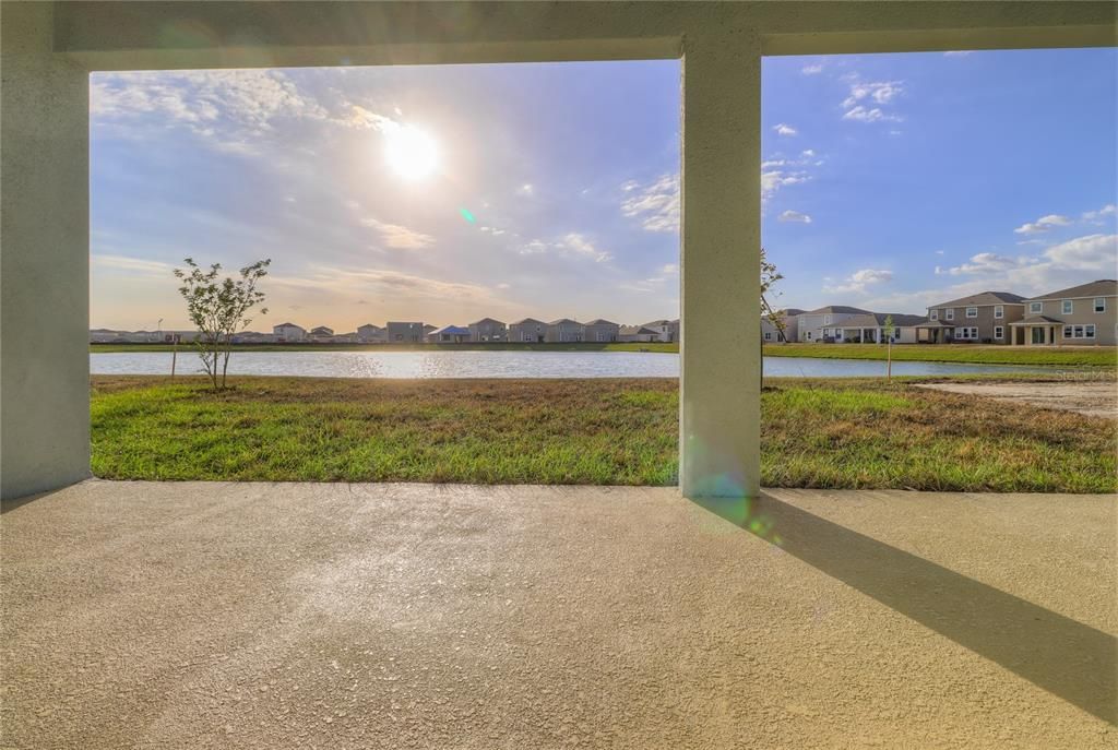 patio and pond view