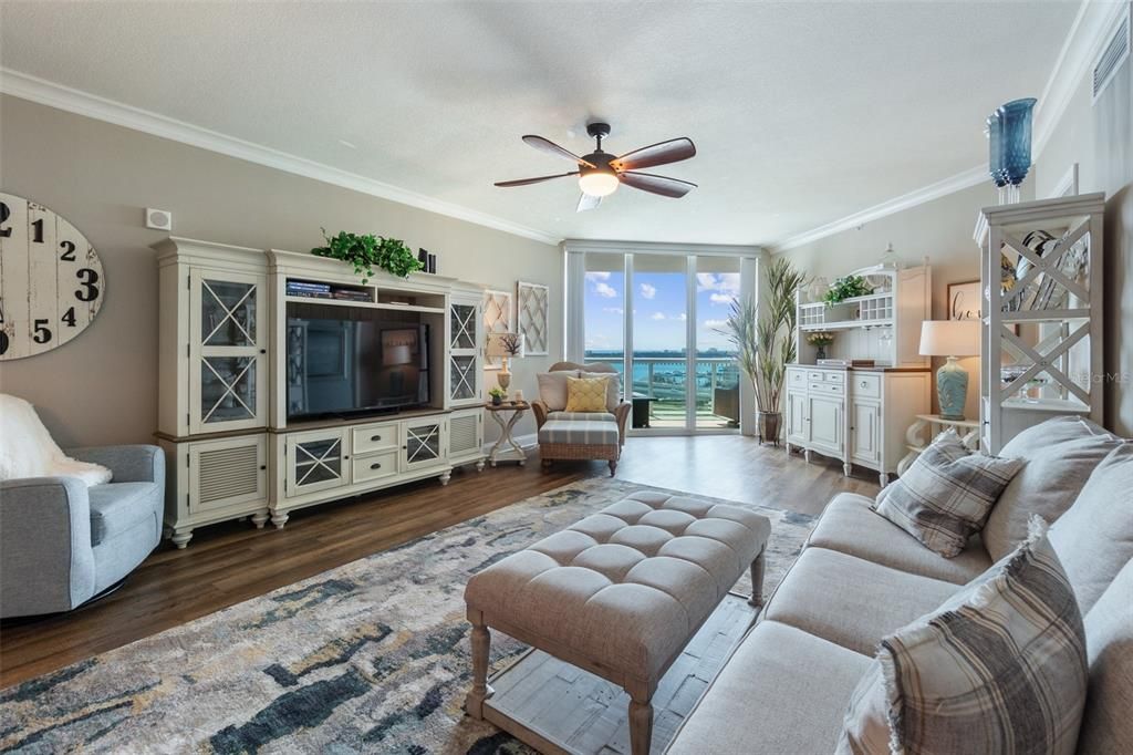 Large Living Room Area with River Views