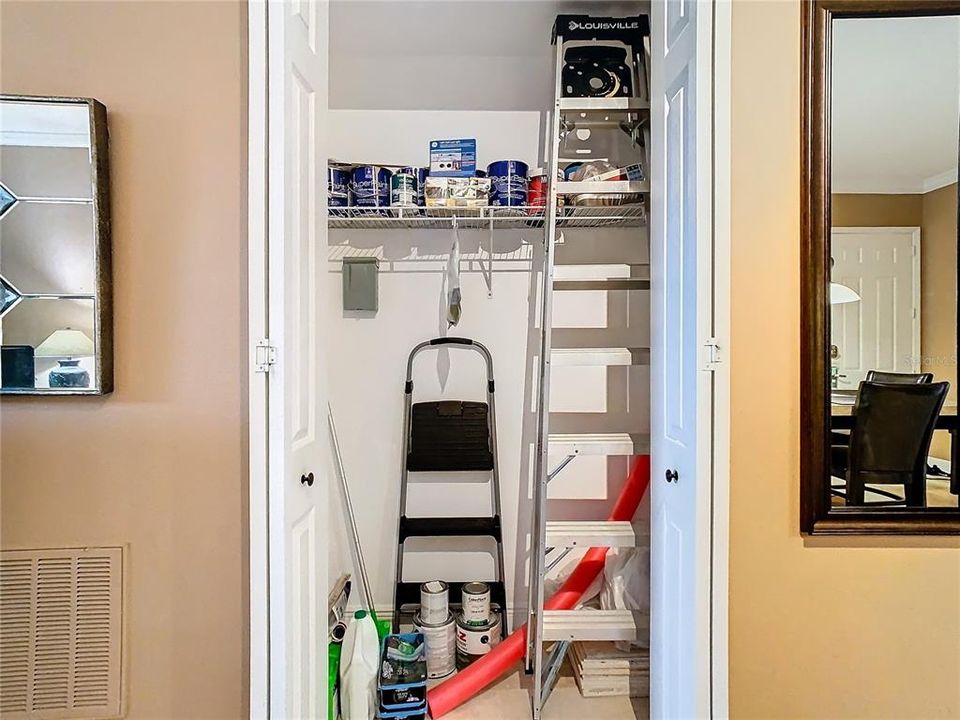 Lots of closet storage space, or put a bar or work area for your computer.