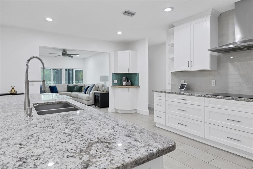 Granite countertops in the kitchen