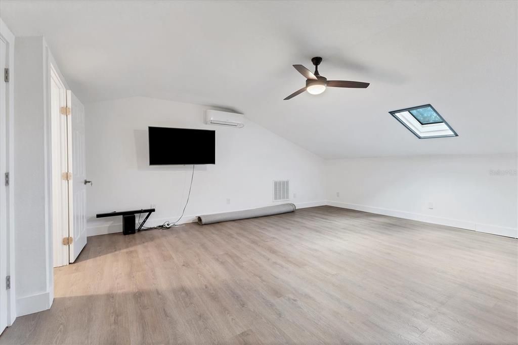 Living space and skylight in attic apartment