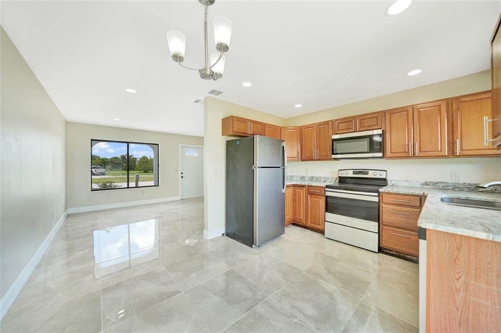 KITCHEN VIEW TO LIVING ROOM