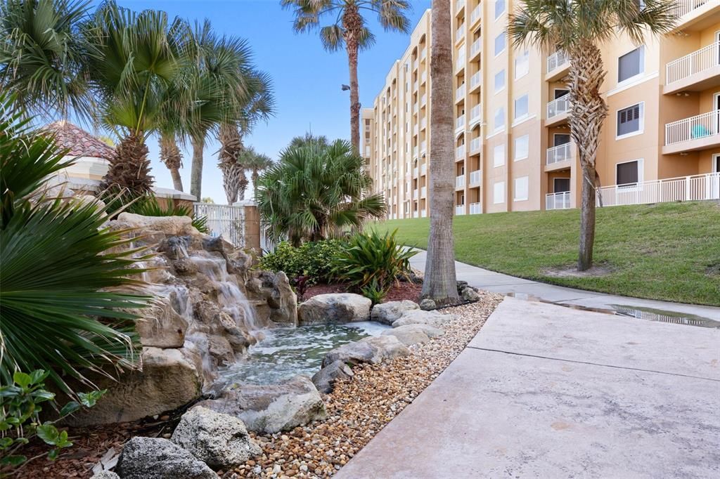 Waterfall walkway to the Cabana Pool and Spa