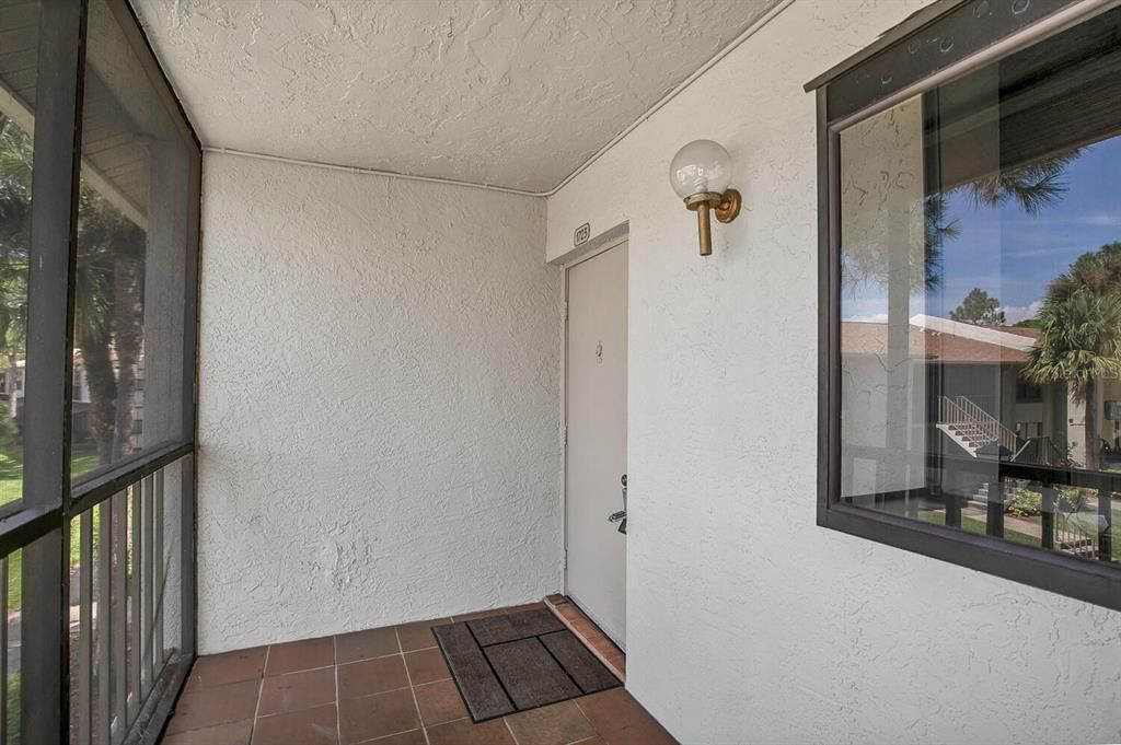 Private front screened in porch