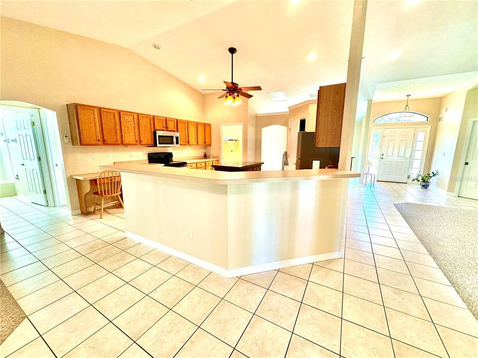 Kitchen to Living Room and Front Entrance