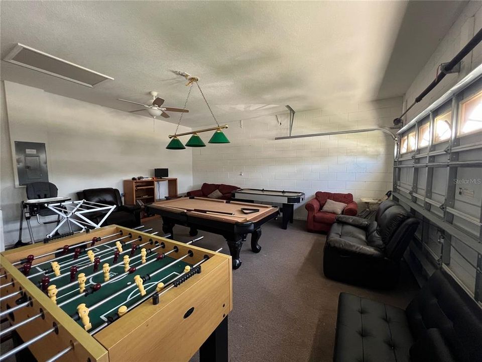 Garage converted to games room