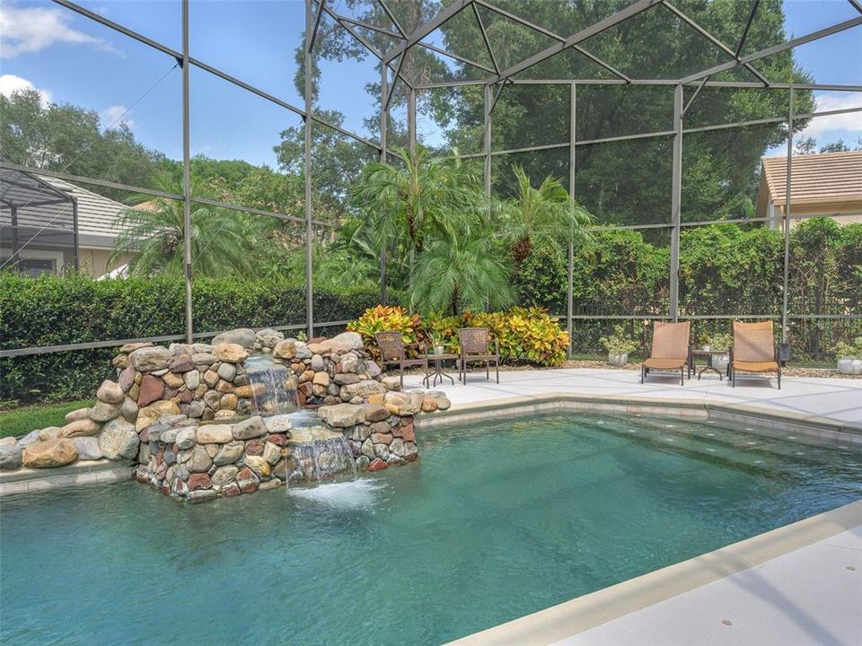 Swimming Pool with Rock Waterfall