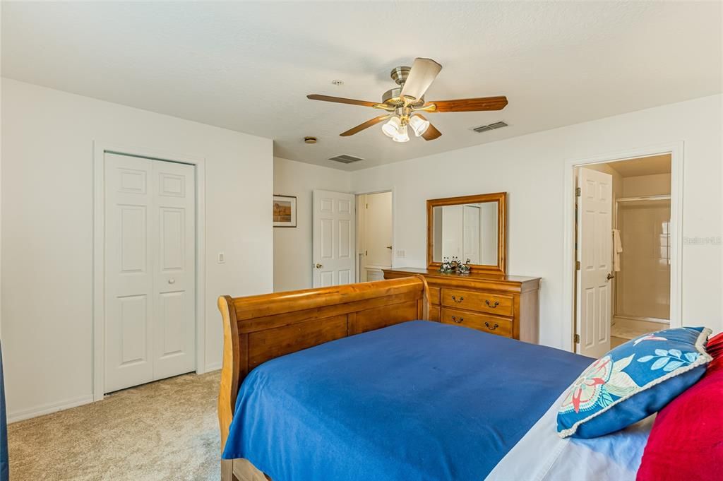 Primary bedroom with large walk in closet