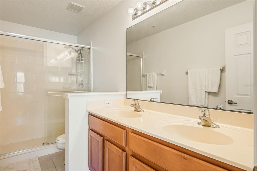 Primary bathroom with double sinks