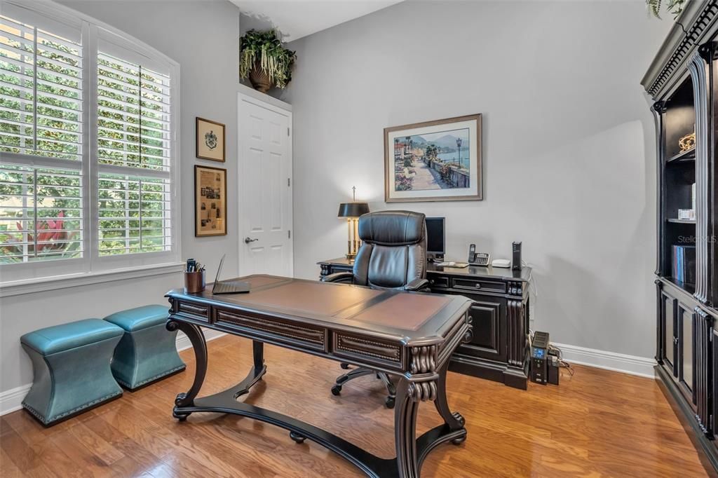 Study w/ Beautiful wood floors and lockable closet