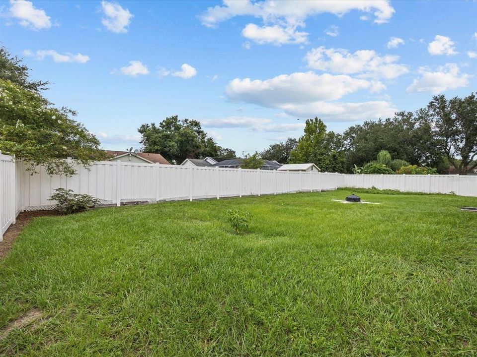 Perfect backyard for family gatherings, private yard, and safe haven for pets to play in.  Plenty of space to put in a pool or create your own backyard paradise.