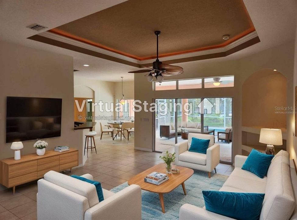 Family Room Virtually Staged