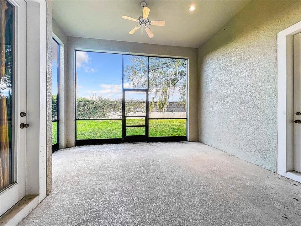 Screened in patio area