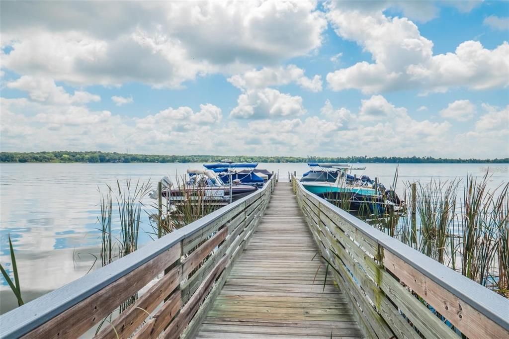 Deer Island boat dock on Lake Beauclair