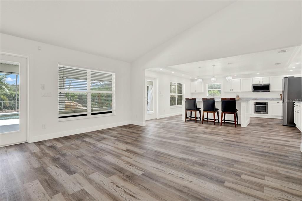 view of the backside of the kitchen island