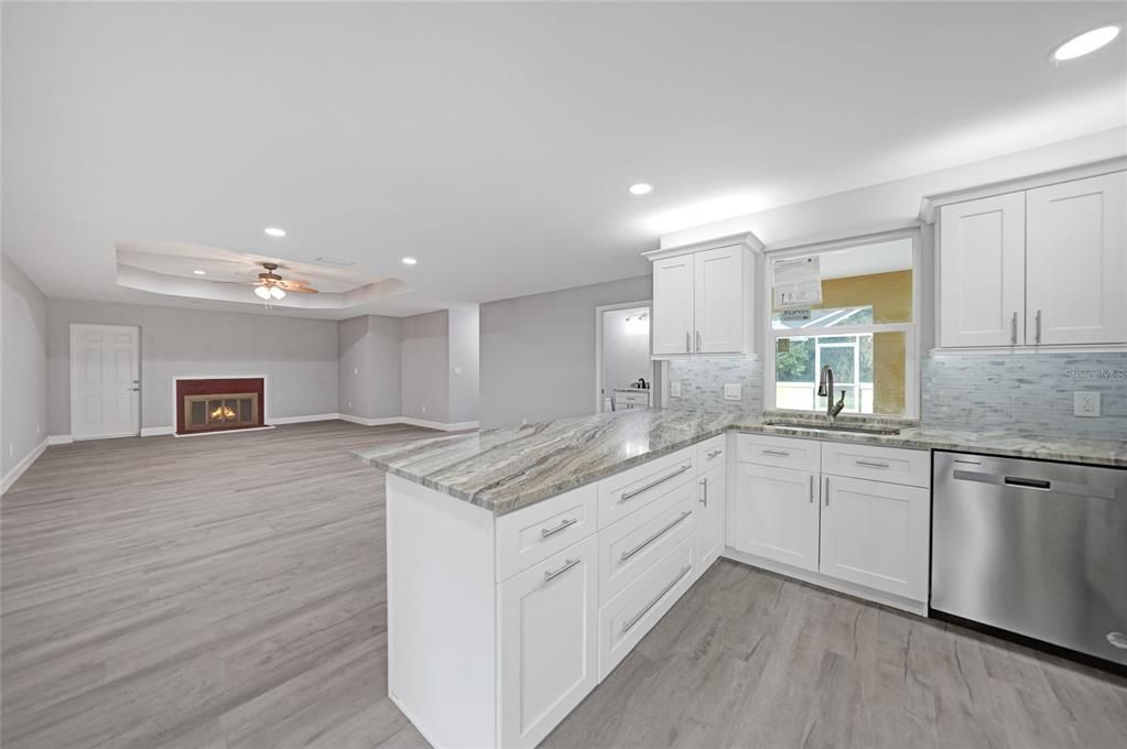 Kitchen View to Family Room