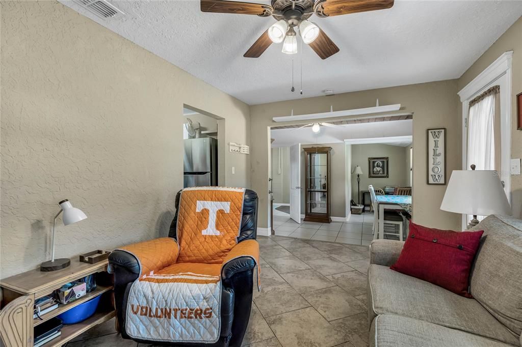 Great room with dining room.