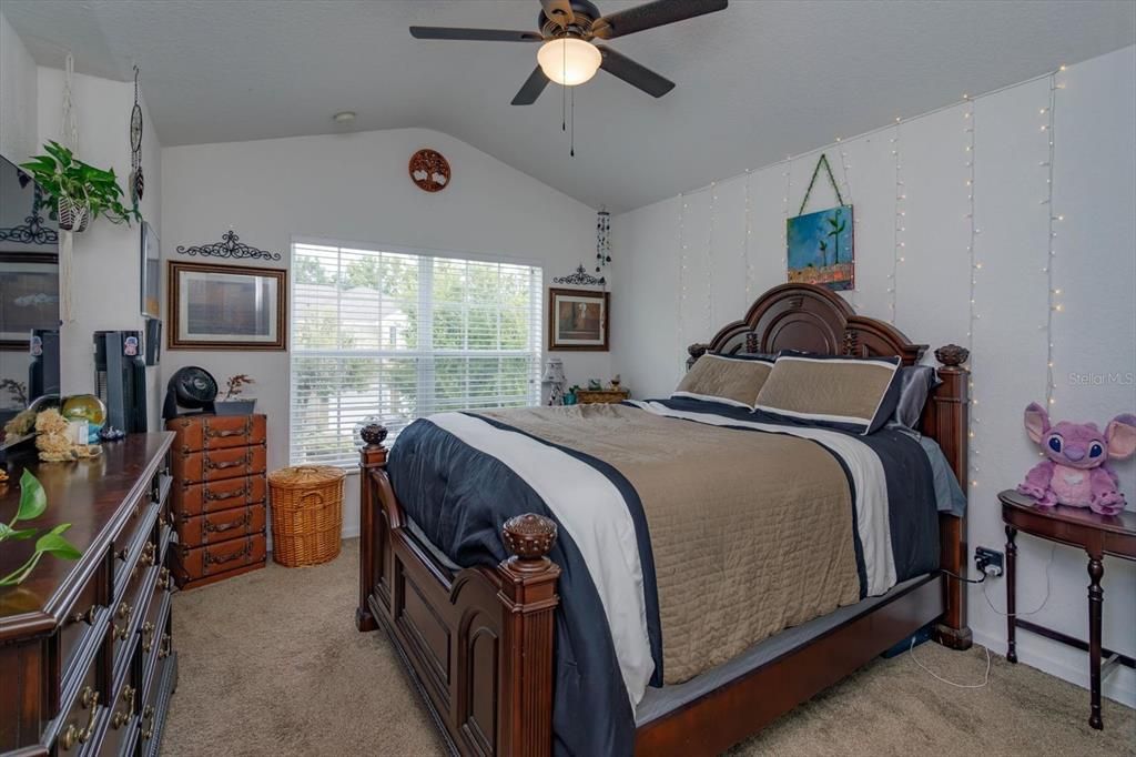 Bedroom 2 is 13 x11 with vaulted ceiling