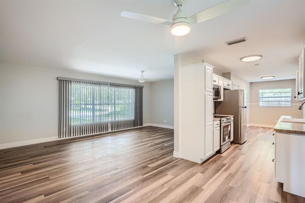 Living room from dining area