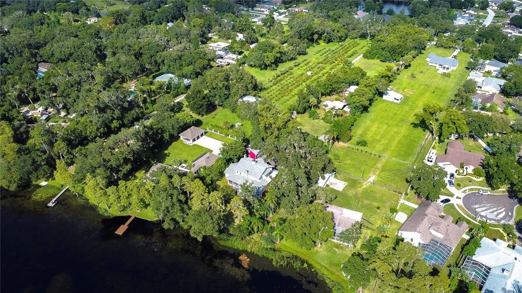 Aerial view taken from the west looking east