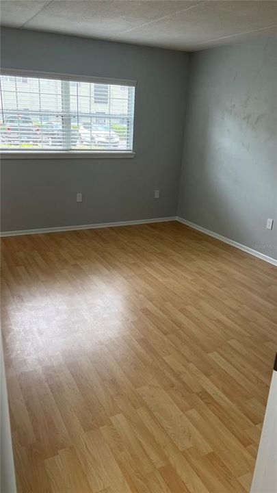 Primary bedroom with new floors