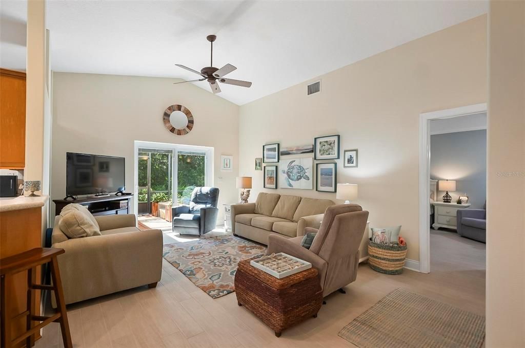 Living Room with Sliding Doors toward the Lanai