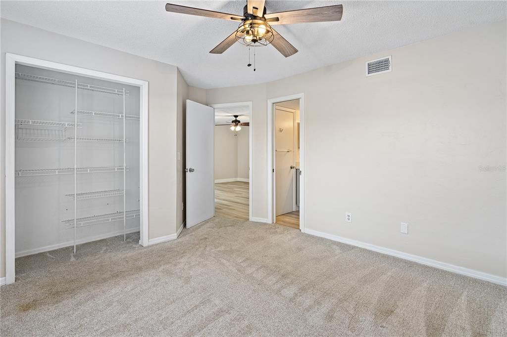 Bedroom downstairs with access to bathroom