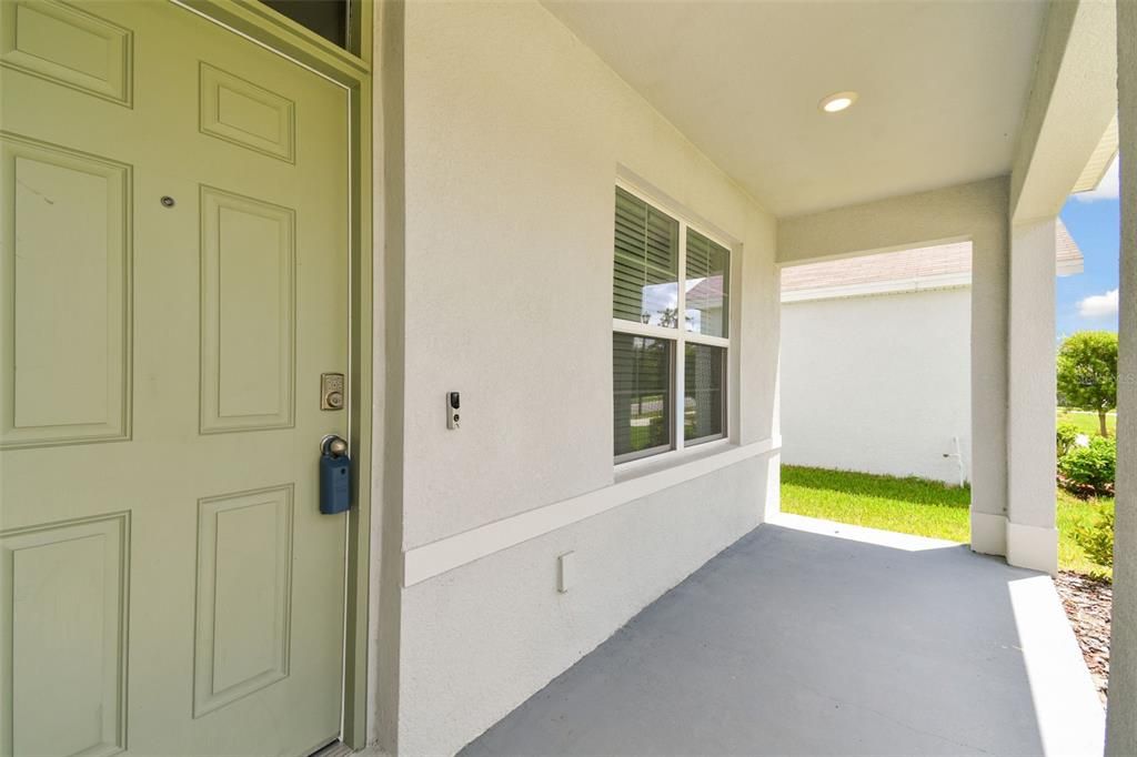 Front covered patio.