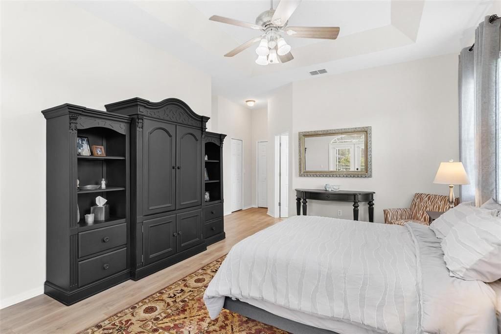 Primary Bedroom with Tray Ceilings