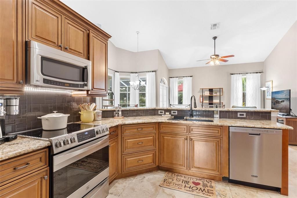 Kitchen with Newer Oversized Composite Sink with an Upgraded Faucet