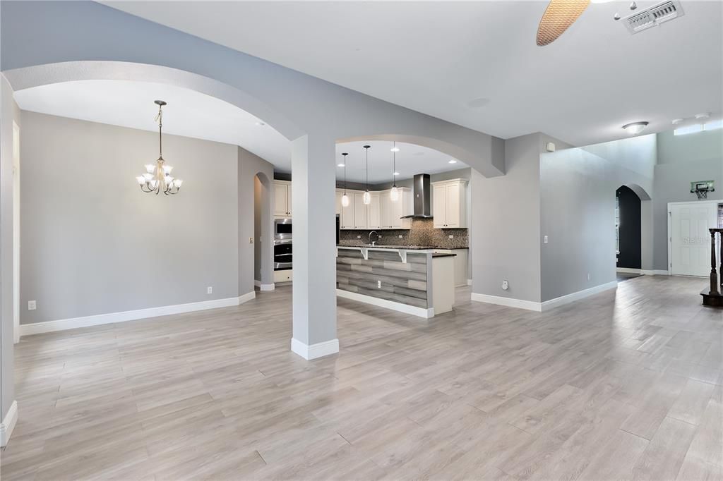 Open Floor plan view from 2nd eating area