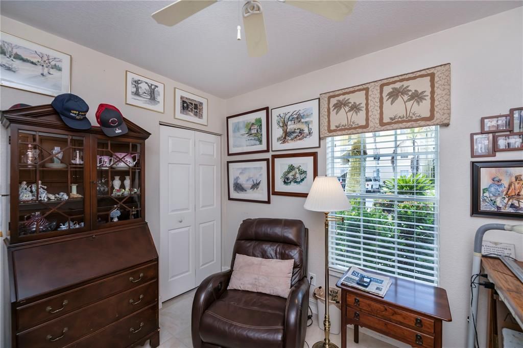 Third (front) bedroom, used as an office/art studio.