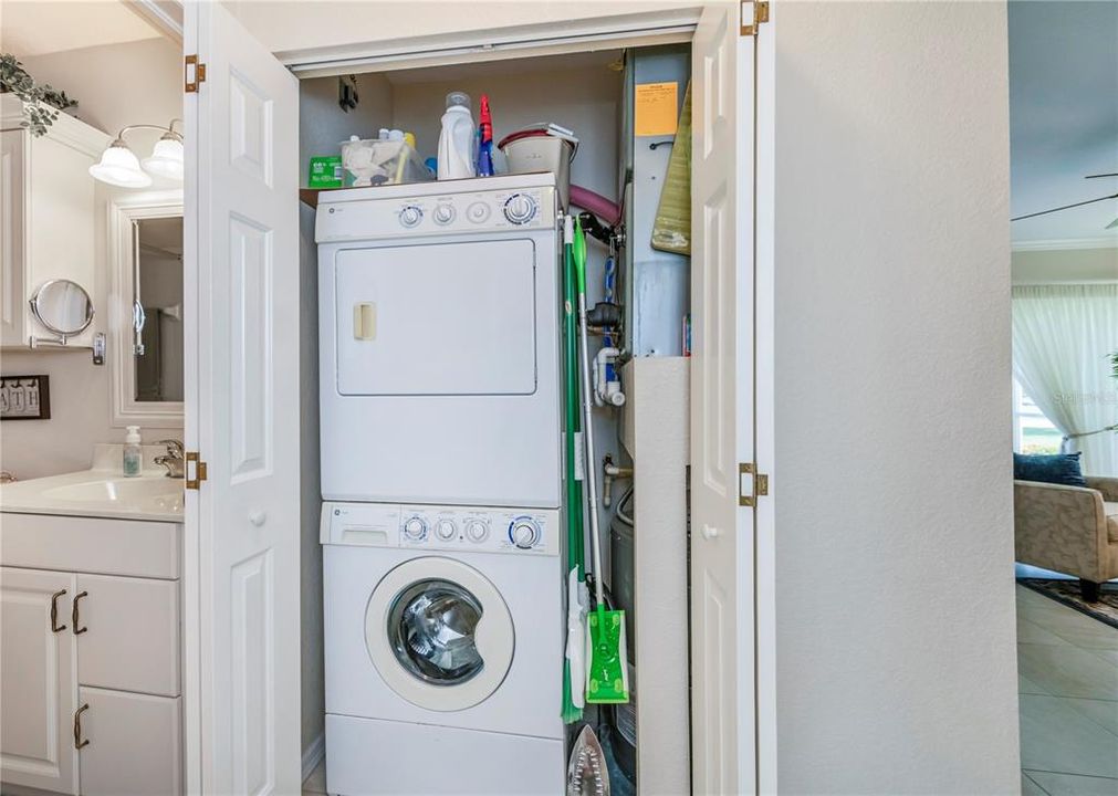 Laundry central! Utility closet includes AC handler and hot water heater.