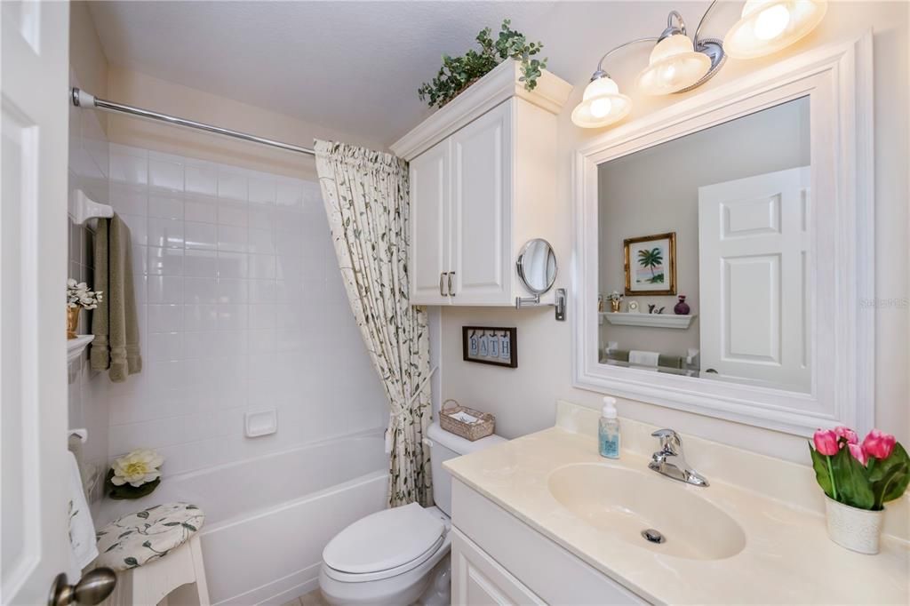 Remodeled and upgraded guest/hall bathroom.