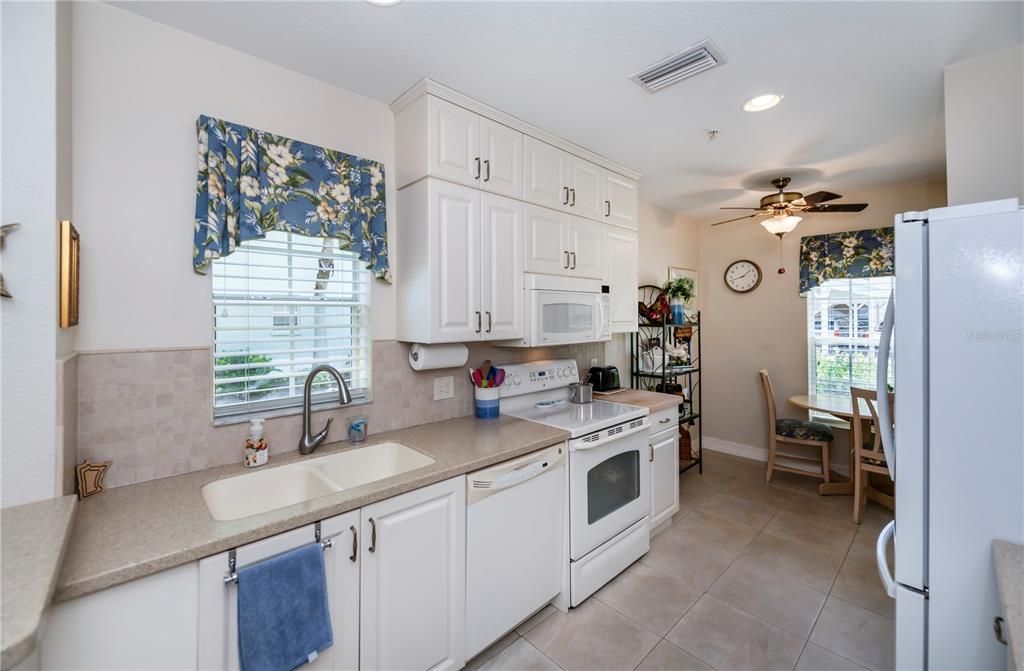 New, remodeled design with more counter space: even a butcher block to the right of the range!