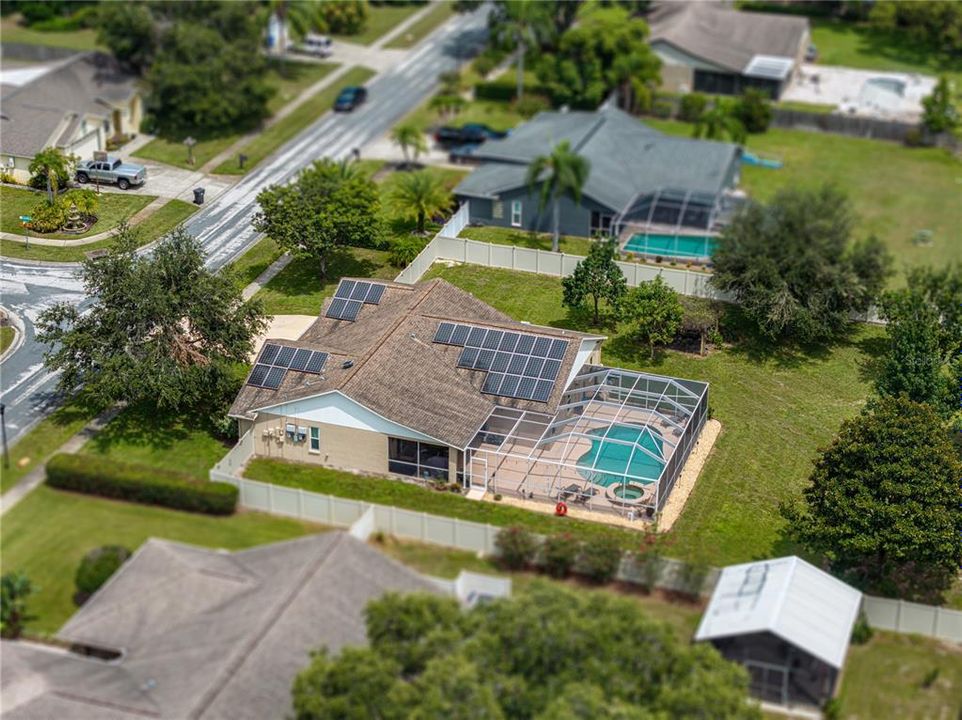 Aerial view of the home