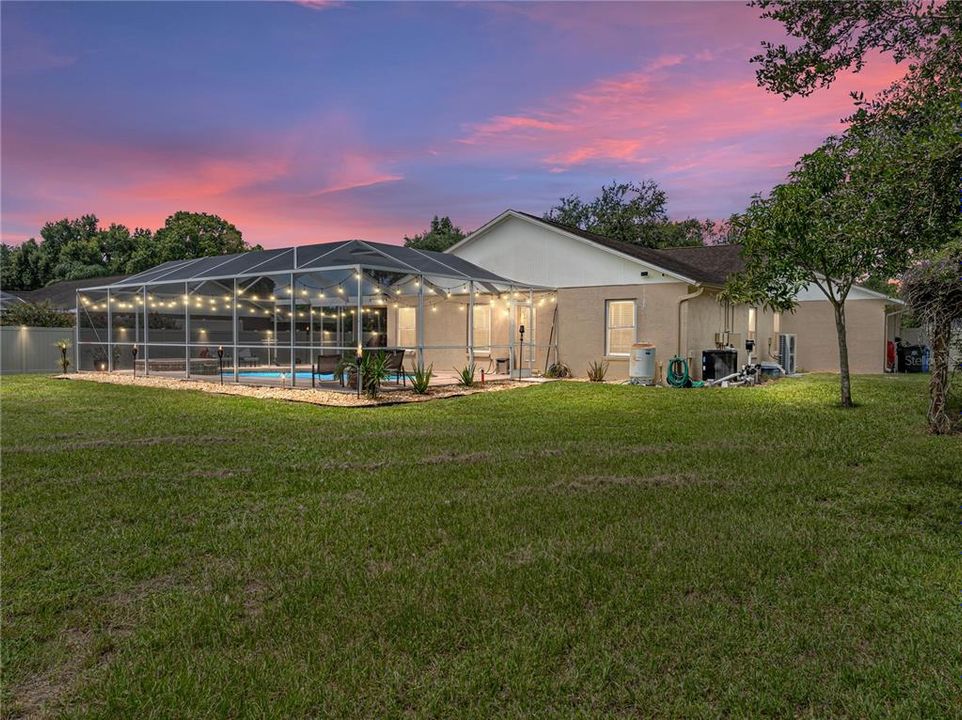 Night view of back of home