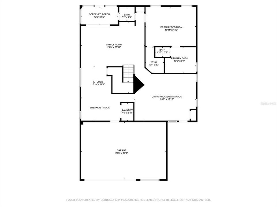 First floor floorplan with dimensions.