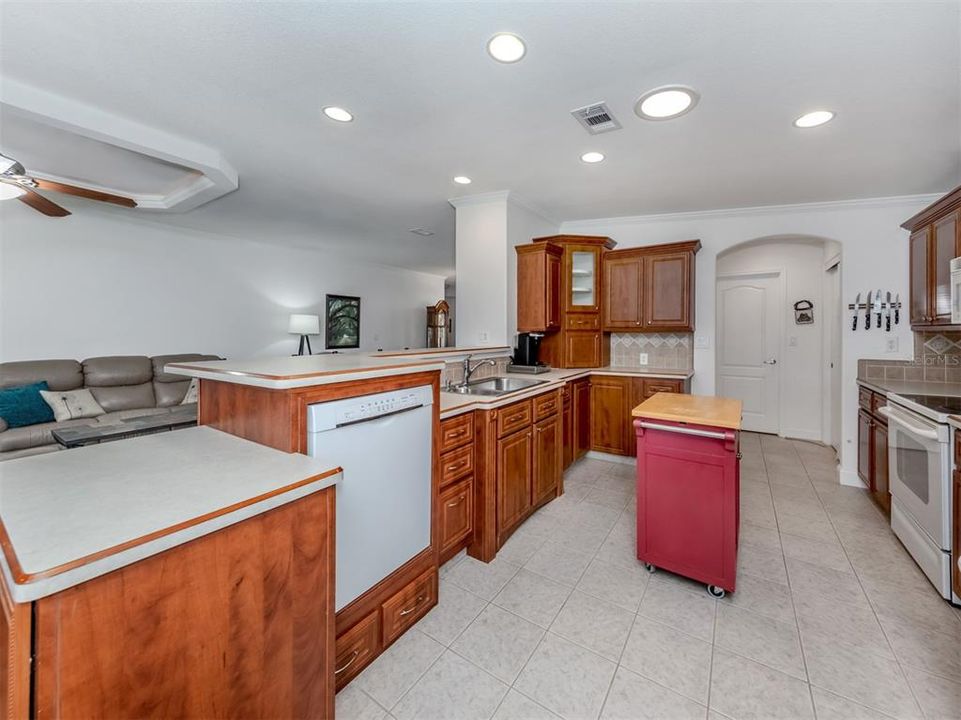 Kitchen looking toward door to laundry room.